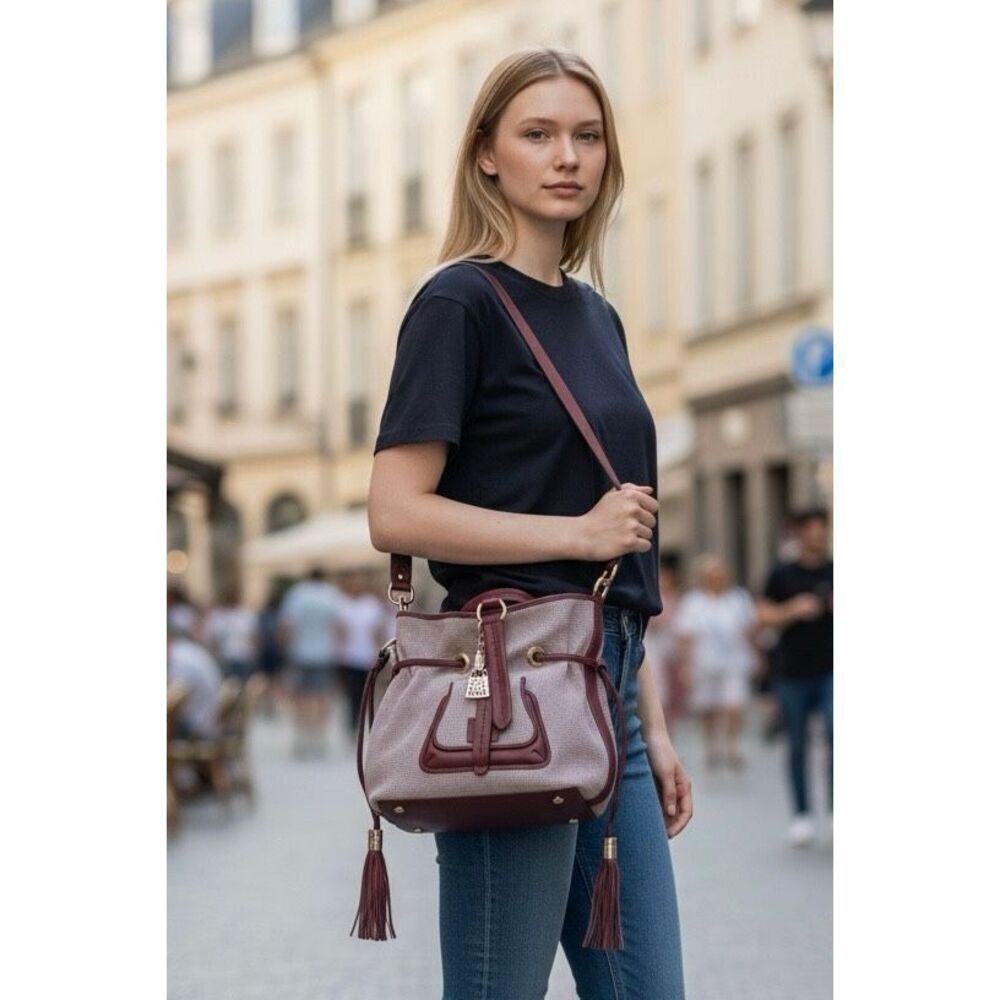 Lancel Paris S BUCKET BAG Premier Flirt Purple Mesh